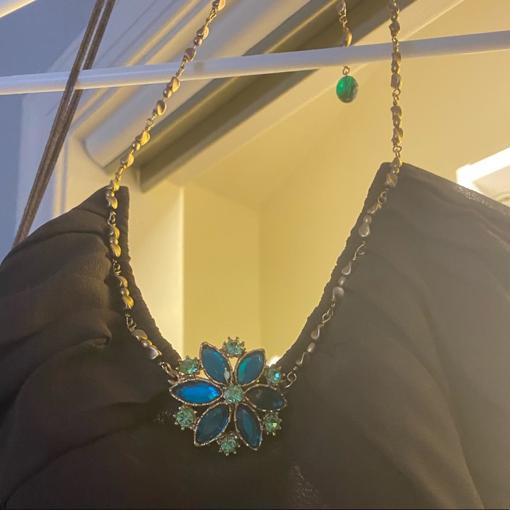 Jeweled Necklace Halter Dress
